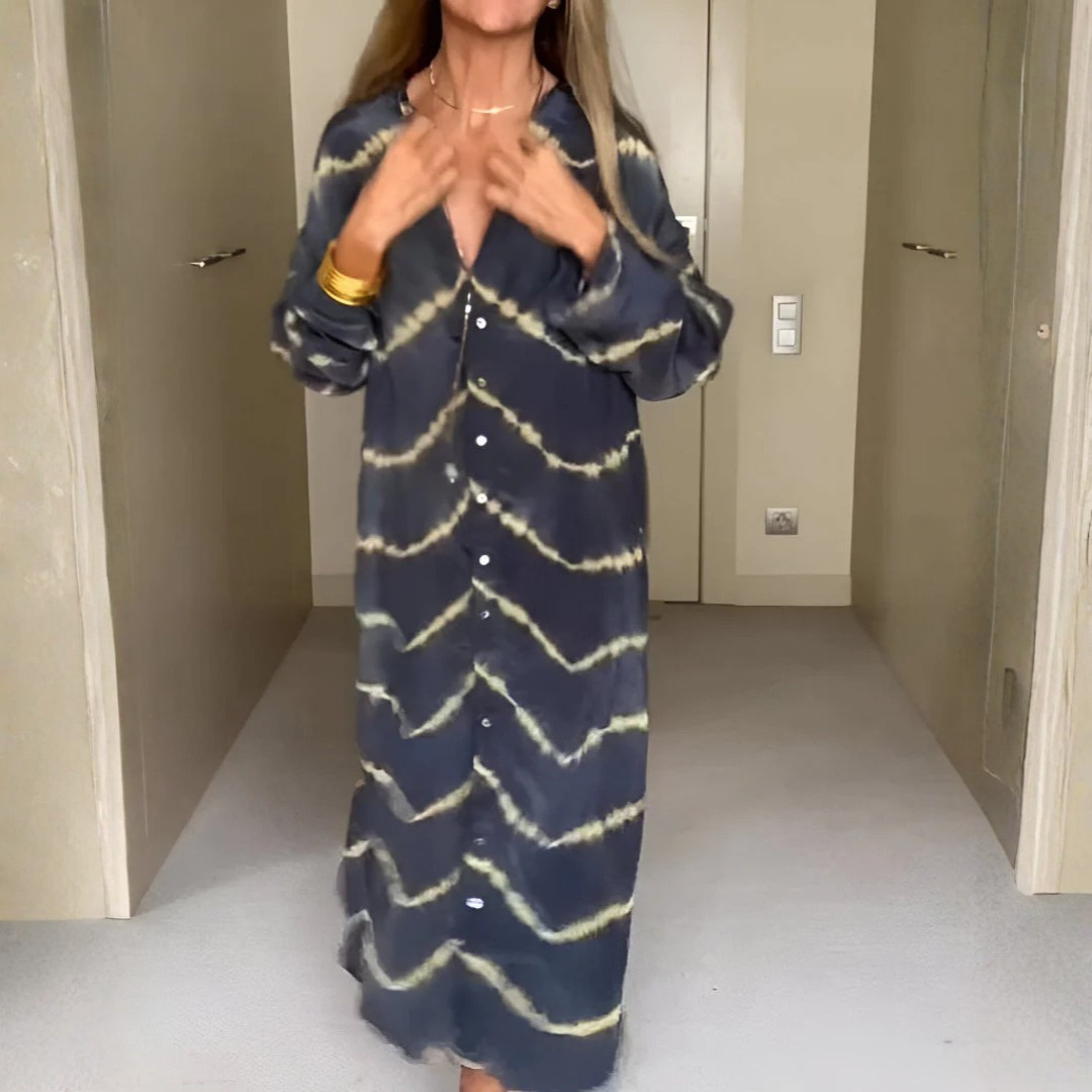 Robe Maxi Bohème à Motifs Rayés