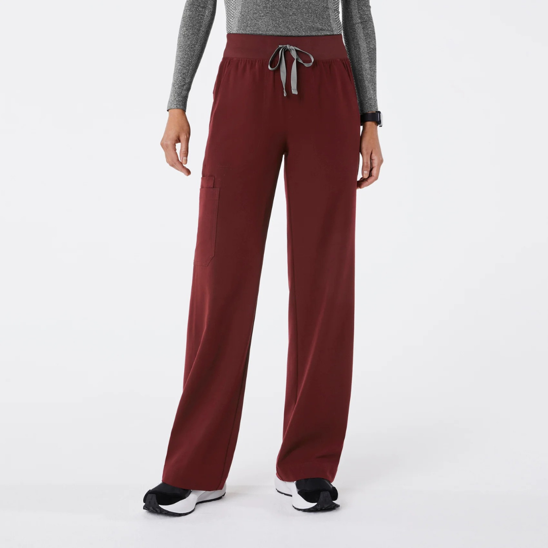 Pantalon Médical à Taille Haute et Jambes Larges