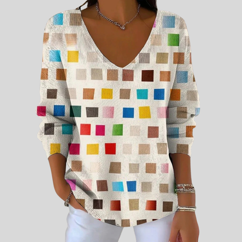 Pull d'automne à col V pour femme