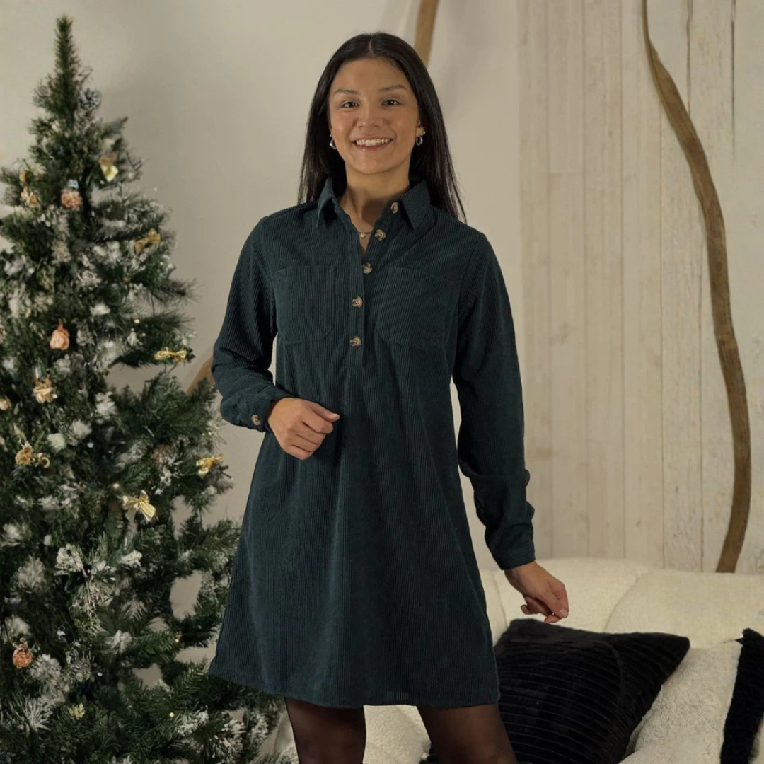 Robe Élégante Col Zippé