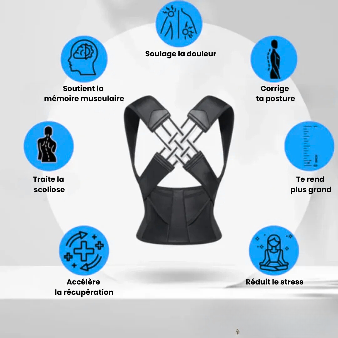 Ceinture correctrice de posture réglable pour le dos