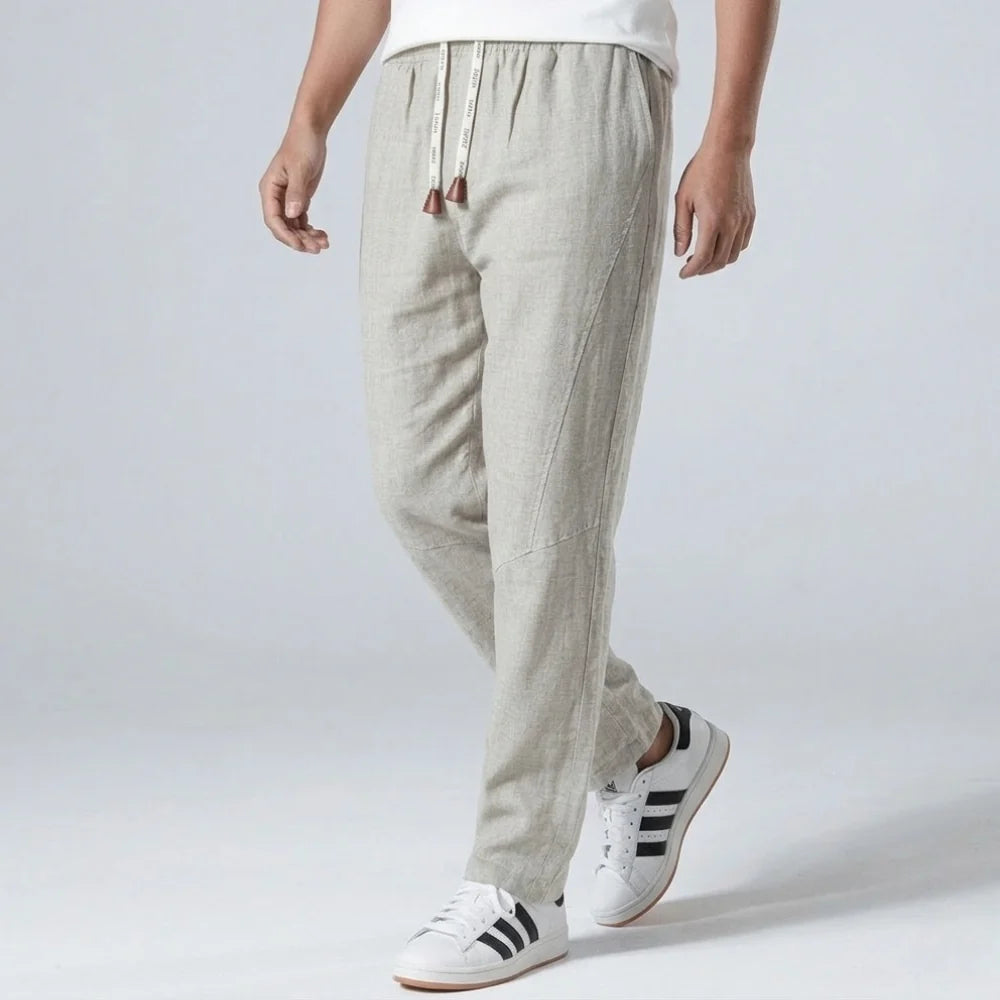 Weite Leinenhose im japanischen Stil für täglichen Tragekomfort