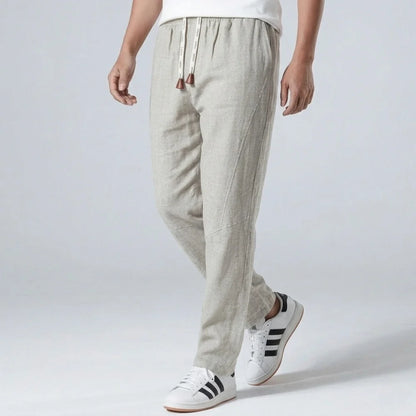 Weite Leinenhose im japanischen Stil für täglichen Tragekomfort