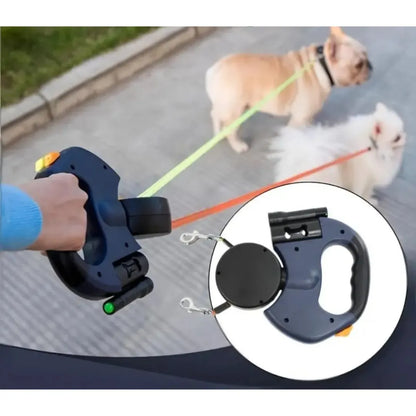 Laisse double pour chien avec système anti-emmêlement