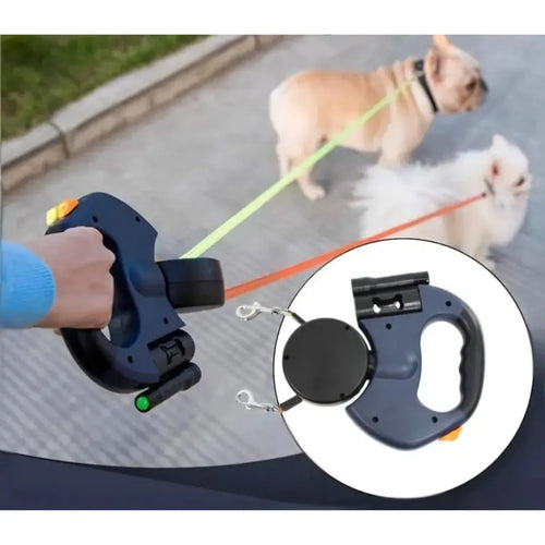 Laisse double pour chien avec système anti-emmêlement