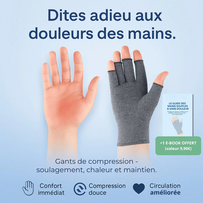 Gants de compression pour soulager les douleurs des mains
