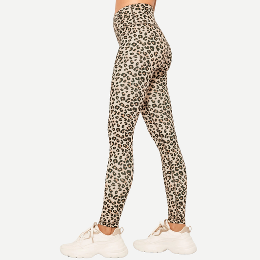 Legging de sport femme taille haute imprimé léopard