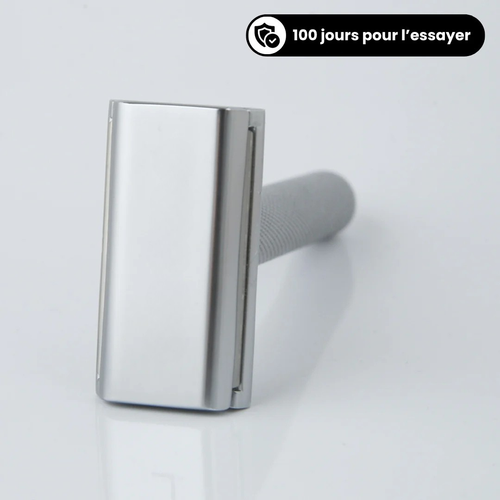 Sicherheitsrasierer aus Aluminium + 100er-Pack Klingen