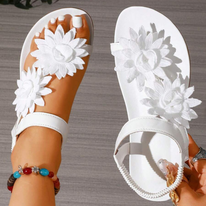Bequeme Sandalen mit Blumenmuster für Damen