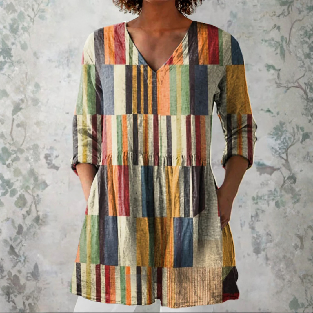 Blouse longue florale pour femme