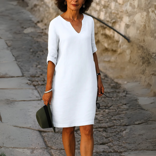 Robe Décontractée Col V Femme