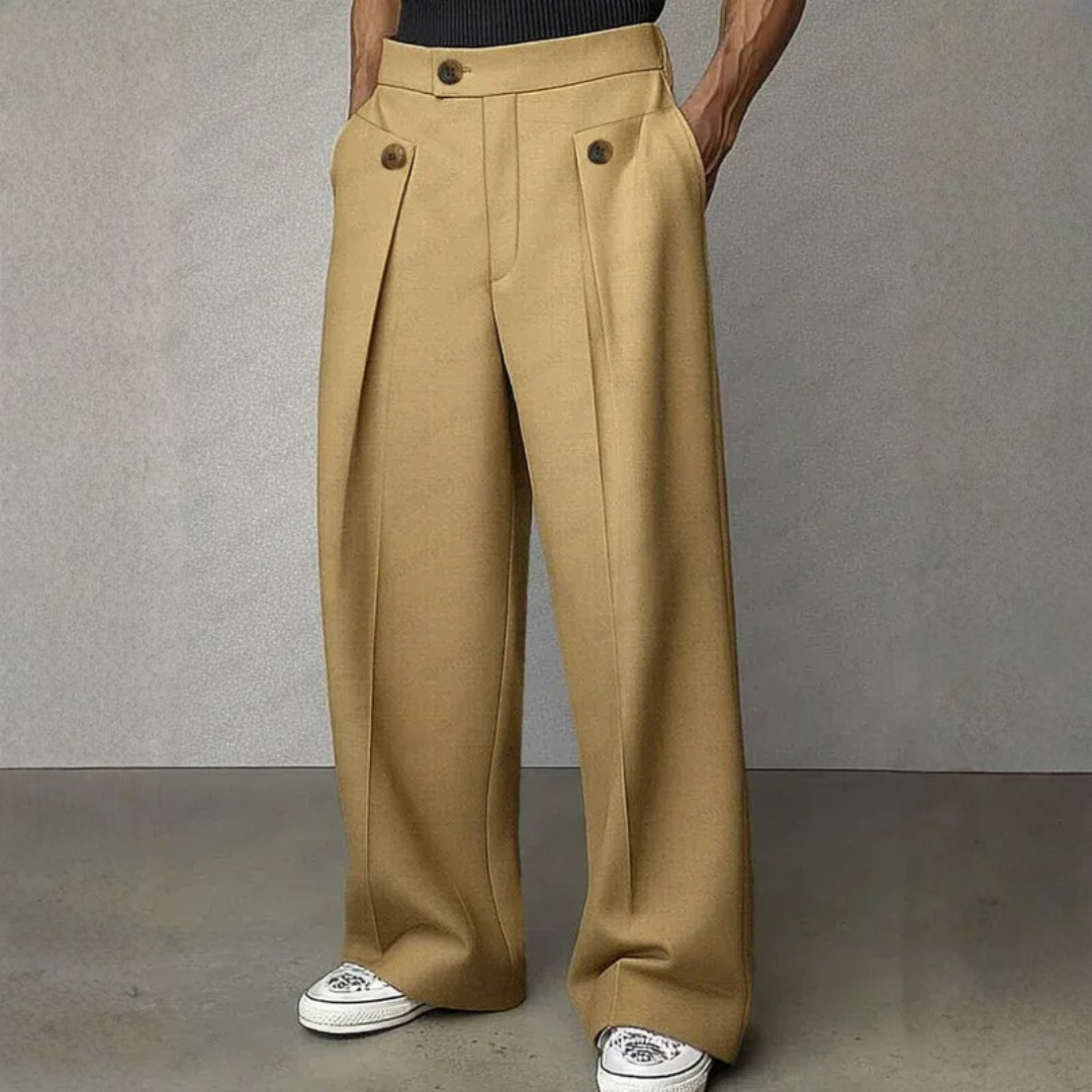 Pantalon habillé à taille haute à pinces