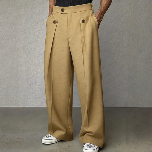 Pantalon habillé à taille haute à pinces