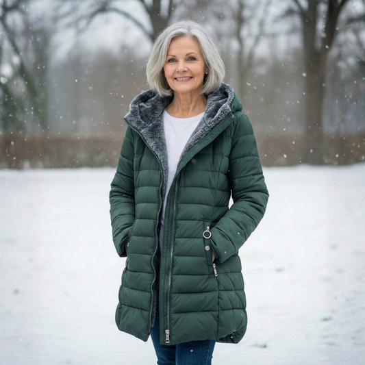 Manteau matelassé long doublé polaire