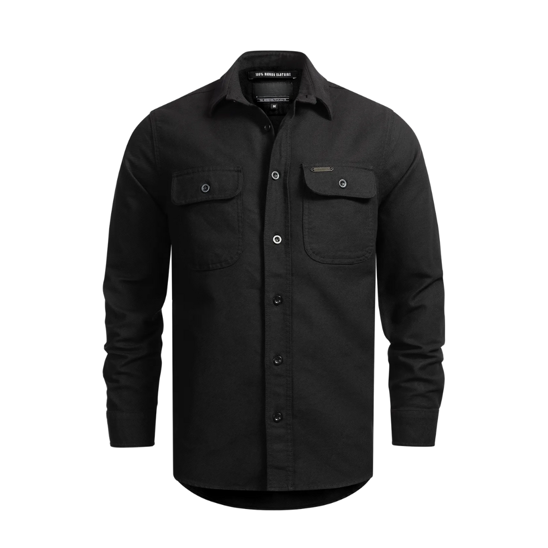 Schwarzes Flanellhemd Herren