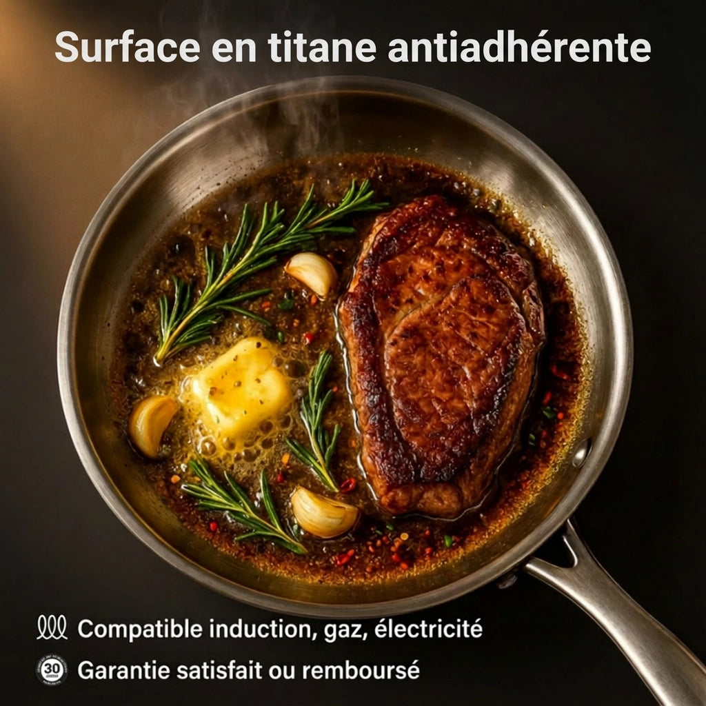 Poêle en Titane Antiadhésive