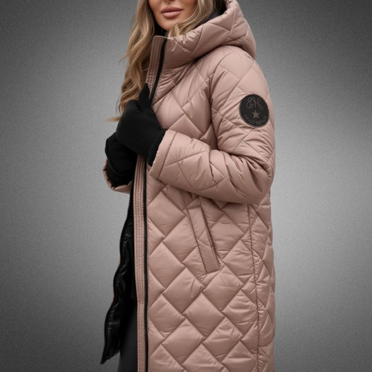 Manteau matelassé long à capuche
