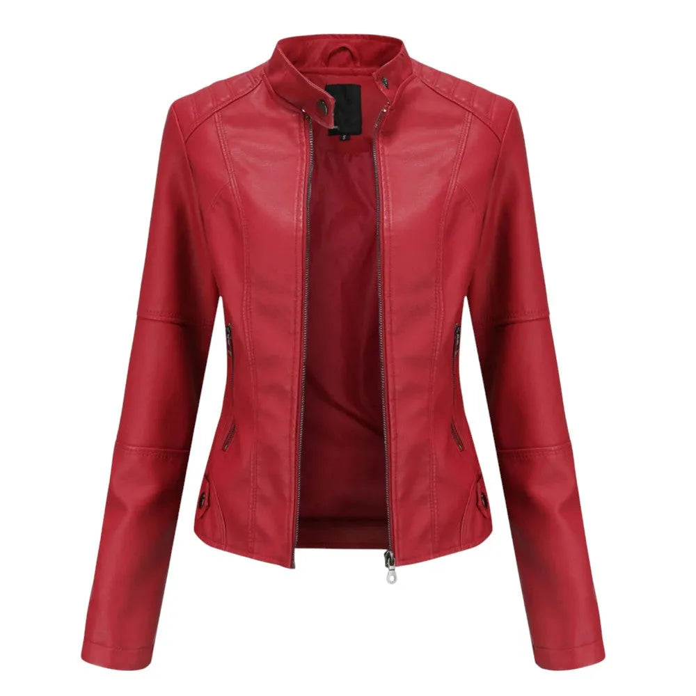 Veste élégante en simili cuir femme