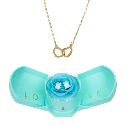 Coffret Rose Éternelle & Collier Gravé