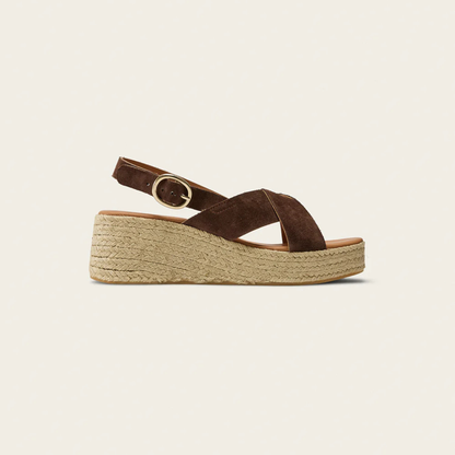 Espadrilles à plateforme motif léopard