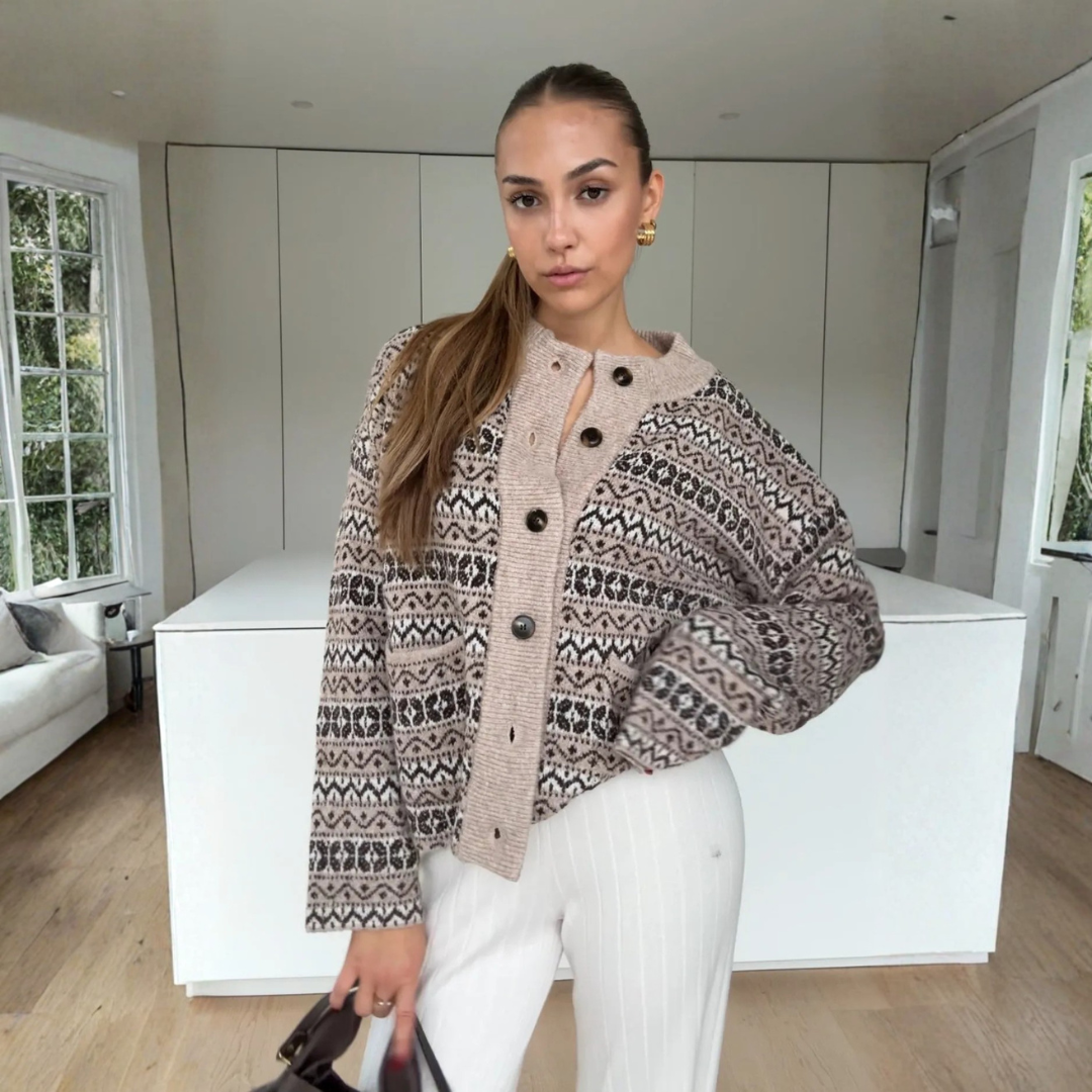 Gemusterter Winter-Cardigan