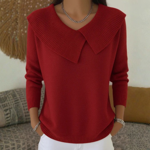 Warmer Damenpullover mit weichem Kragen, bequem und elegant