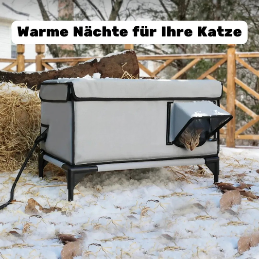 Maison chauffante pour chat d'extérieur
