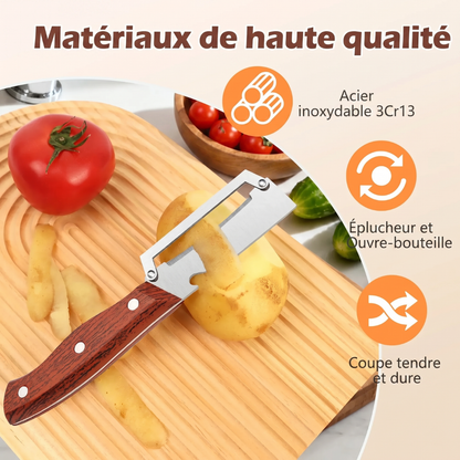 Éplucheur Multifonction en Bois