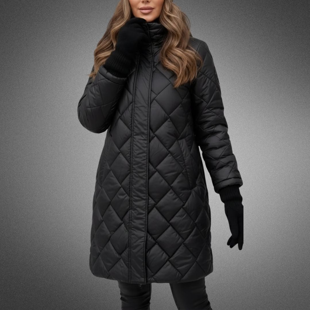 Manteau matelassé long à capuche