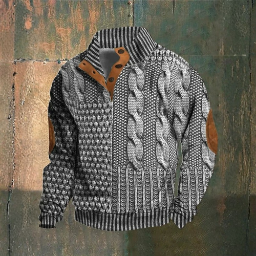 Pull vintage en maille structurée