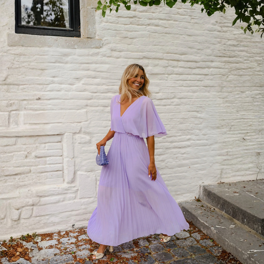 Robe longue fluide mauve élégante