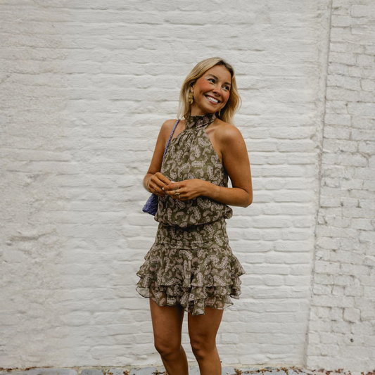Robe fluide bohème à motifs