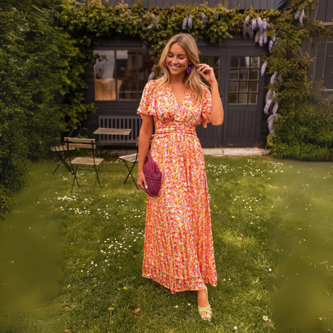 Maxi-robe d'été à motif fleuri