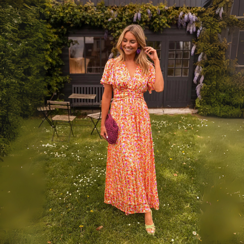 Maxi-robe d'été à motif fleuri