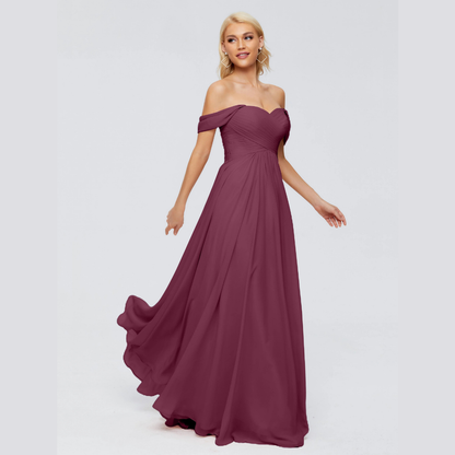 Robe de Demoiselle d'Honneur Élégante à Bretelles