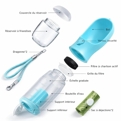 Tragbare 3-in-1-Trinkflasche für Haustiere