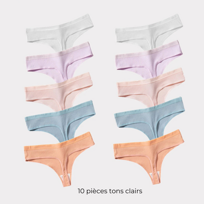 Lot de strings confortables en coton