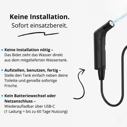 Tragbares Bidet ohne Installation