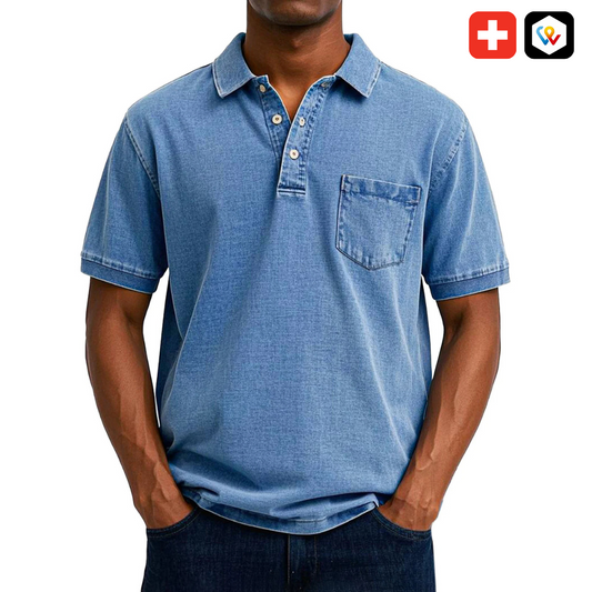 Chemise Polo Vintage Décontractée pour Homme