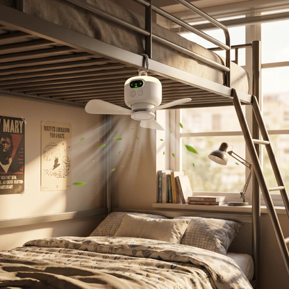 Tragbarer, wiederaufladbarer Ventilator mit LED und Fernbedienung
