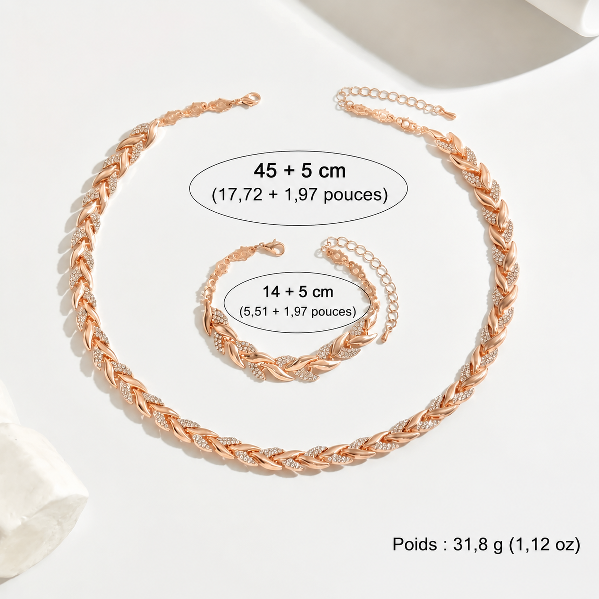 Ensemble Collier et Bracelet Élégant