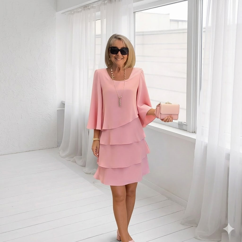 Robe fluide à volants imprimée