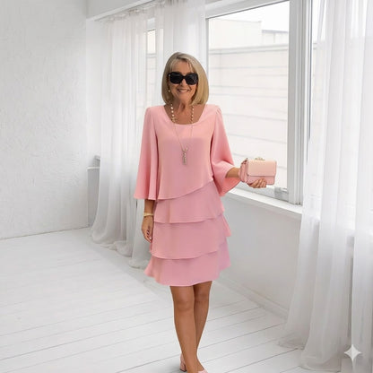 Robe fluide à volants imprimée