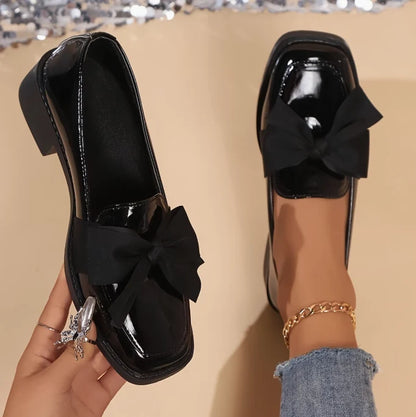 Mocassins Vernis Femme à Nœud