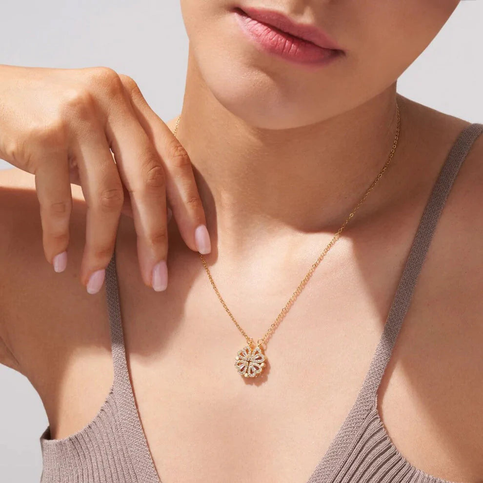 Collier 2-en-1 Trefle et Coeur