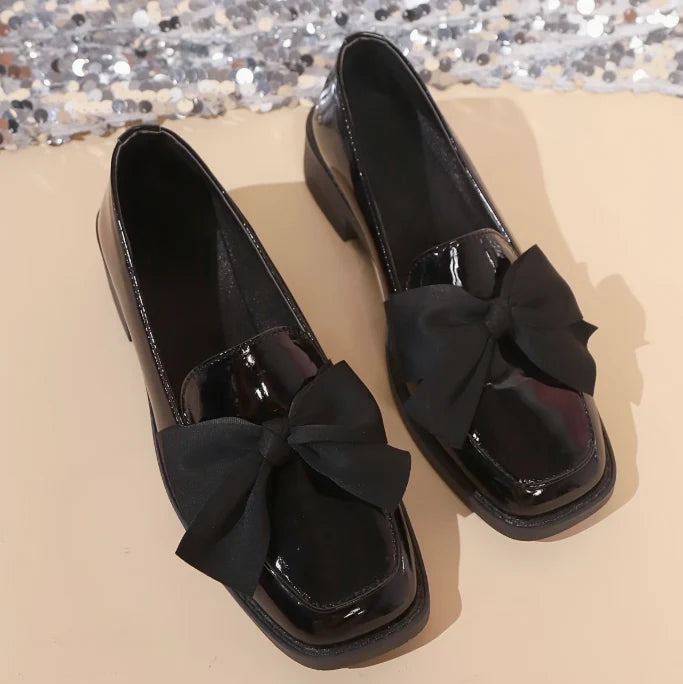 Mocassins Vernis Femme à Nœud