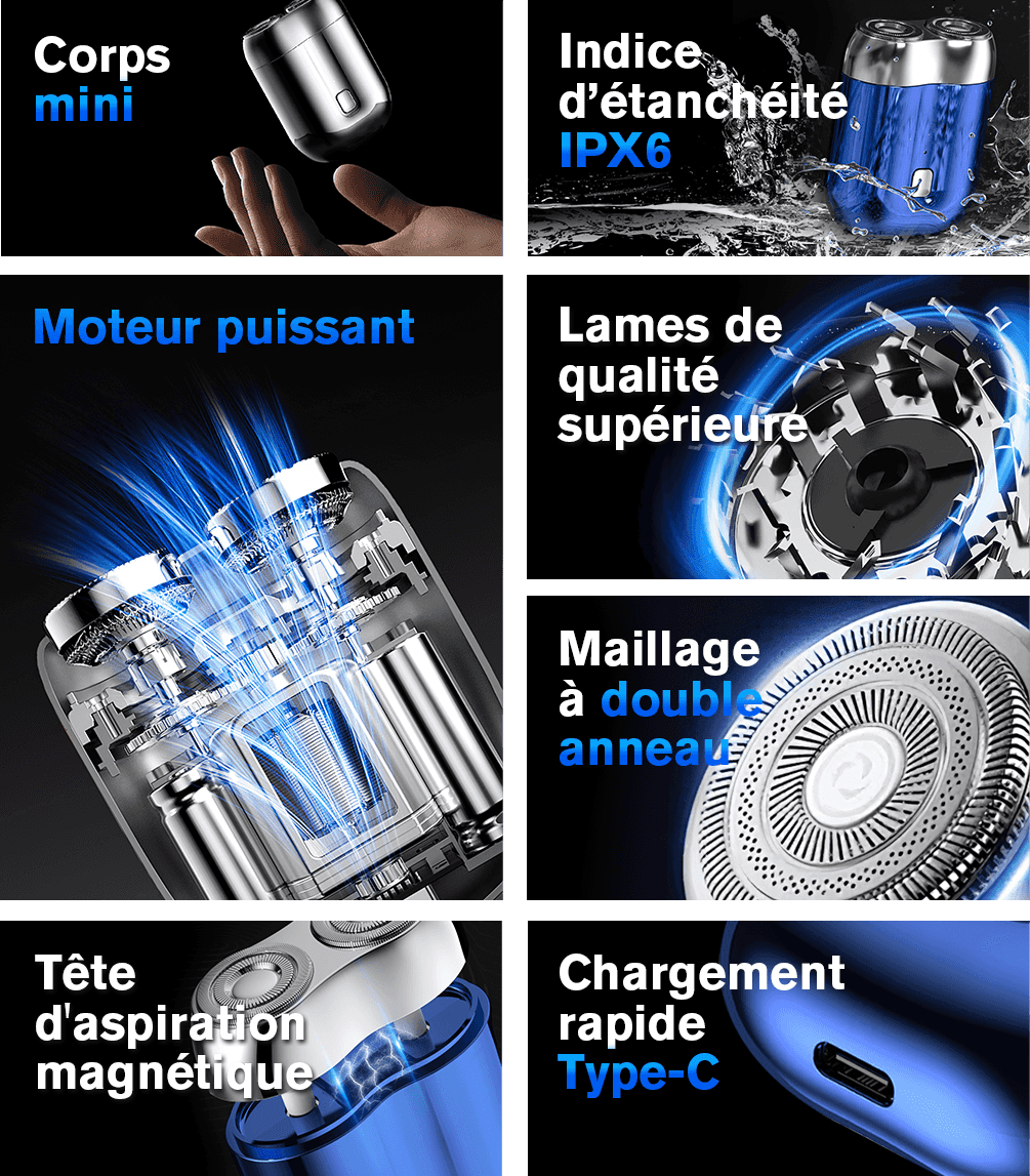 Rasoir Mini Électrique Portable pour Hommes