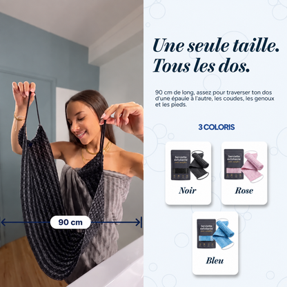 Serviette exfoliante corps longue