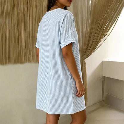 Robe rayée décontractée femme légère