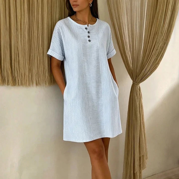 Robe rayée décontractée femme légère